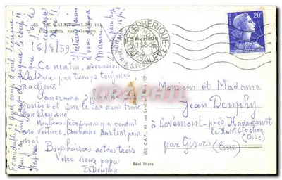 Vista panorâmica do teleférico de Salève — Bilhete postal antigo — n° [58] — Verso