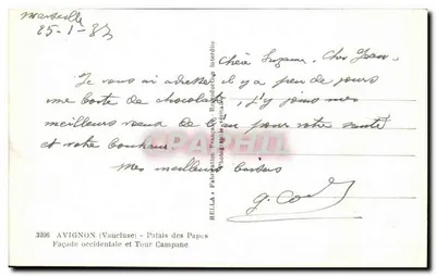 Avignon - Facha ocidental e Torre Campanária — Rella, n°3206 — Verso
