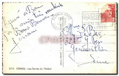 Les Serres du Thabor — Rennes — Édition du Thabor — Rewers
