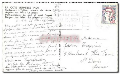 La Côte Vermeille — widok panoramiczny — wydawca A. L'Hoste, Paryż — Rewers