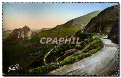 Cartolina d'epoca L'Auvergne Strada Termale dell'Auvergne Roche Sanadoire Cirque du Chausse
