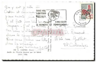 Jardim do Bispo — Castres (Tarn) — APA 218 — Verso
