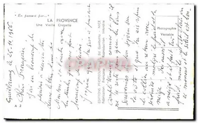 Een Oude Kerk — Provence — Uitgaven Photoguy, Nizza — Achterkant