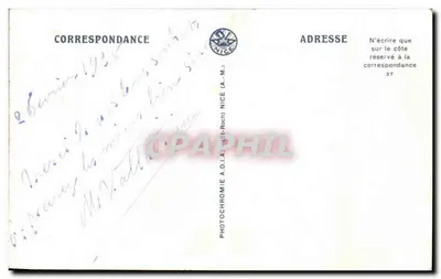 Nice — Lembrança de Nice — Atilia, n° 413 — Verso