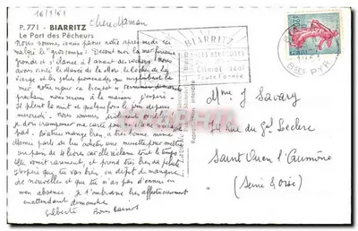 Biarritz — O Porto dos Pescadores — Lavielle — Verso
