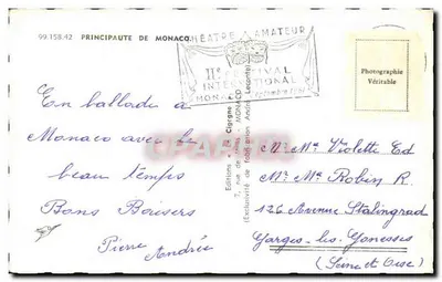 Monte-Carlo — Monako — Wydawca Ciccigné, n° 99.158.42 — Rewers