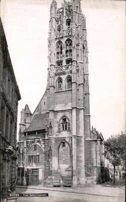 Rouen - Tour Saint-Laurent — vue de la tour gothique — éditeur Berger, n° de série non visible