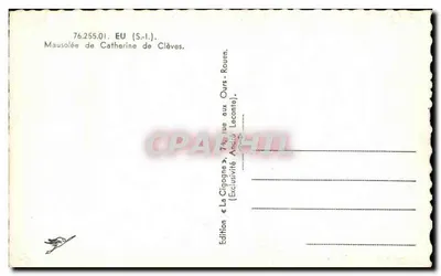 Mauzoleum Katarzyny z Clèves — Rouen — Wydawnictwo La Cigogne — Rewers
