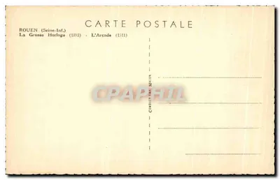 Rouen — La Grosse Horloge et L'Arcade — Éditeur C. Maccon — Verso