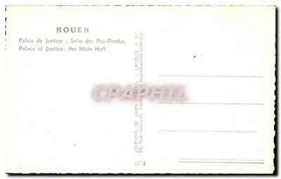 Pałac Sądownictwa: Sala Pas-Perdus — Rouen — Wydawnictwo Estel — Rewers