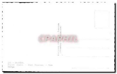 Puente Nuevo - Ronda — Ediciones Aránzazu, ZARAGOZA, n°212 — Reverso