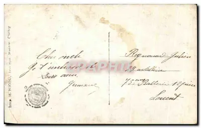 La Charge de Cuirassiers — scène de cavalerie en action — éditeur Imp. M. NICOU, 109 rue Marthe Cléry — Rewers