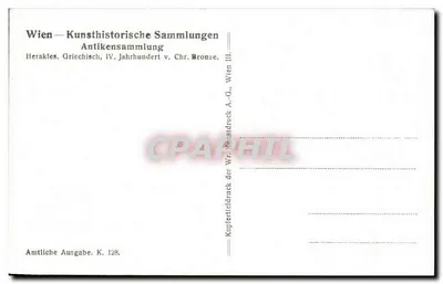 Heraclès — brązowa statua z IV wieku p.n.e. — Wiedeń, Kunsthistorische Sammlungen — Rewers