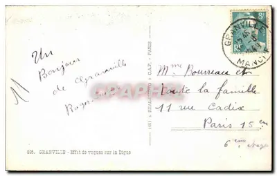 Granville — Efeito de ondas na Digue — Réal-Photo & Cie — Verso