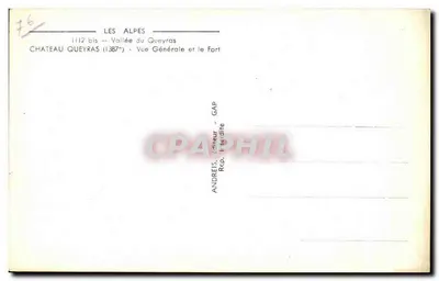 Kasteel Queyras — Algemene Uitzicht en het Fort — Andréis, uitgever - GAP — Achterkant