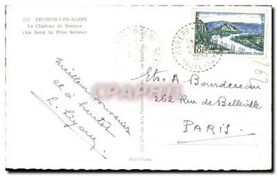Il Castello di Sonnaz — In fondo la Riva Svizzera — Cie des Arts Photomécaniques, Thonon-les-Bains — Verso