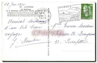 Lourdes — Bazylika i podziemna bazylika Świętego Piotra — Edlux — Rewers