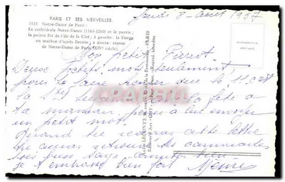 Nossa Senhora de Paris — catedral, estátuas da Virgem — Éditions Art Guy — Verso