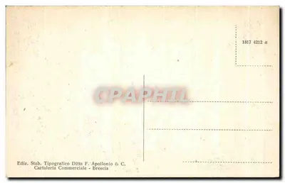 Brescia - Relógio antigo visto da Loggia — Editor F. Apollonio & C. — Verso