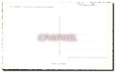Paryż - Arc de Triomphe de l'Étoile — Éditions du Globe, n°109 — Rewers