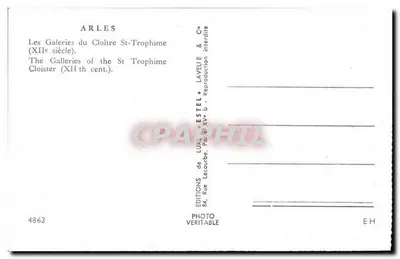 Arles — As Galerias do Claustro de São Trofimé (século XII) — Estel — Verso