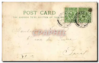 Montreal - Paris — carta postal enviada da Inglaterra, selos de George V