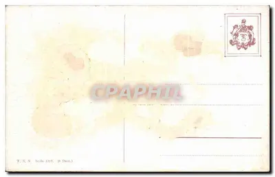 Dwa spacerowicze w zimowym krajobrazie — praca O. Kaufmann — T.S.N. Série 1907 — Rewers