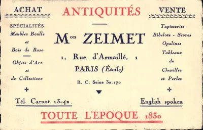 Antiquitäten — Mein Zeimet — Paris (Étoile)