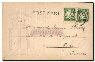 Stara pocztówka Robbrau Minche — Rewers