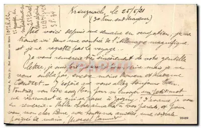 Bad Münster a. Stein — Brunnenhaus e Edifício Administrativo — editor não identificado, número de série não visível — Verso