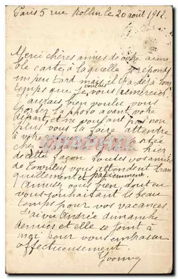 Parigi — cartolina postale inviata alla sottoprefettura di Château-Chinon — edita dalla Repubblica Francese — Verso