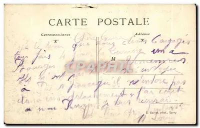 Bilhete postal antigo Chevannes Changy Le Chateau — Verso