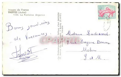 Fontanna Argence — TROYES (Aube) — Wydawnictwo Art RAYMON (S.-al-O.) — Rewers