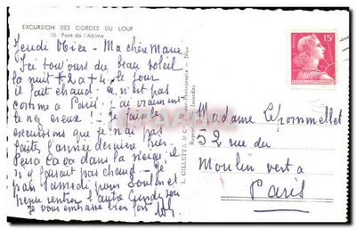 Gorges do Loup — Ponte do Abismo — L. Gilletta & Cie, Nice — Verso