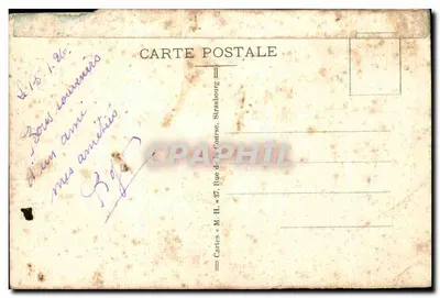 Stara pocztówka Strasbourg Palais du Rhim Place de la Republique — Rewers