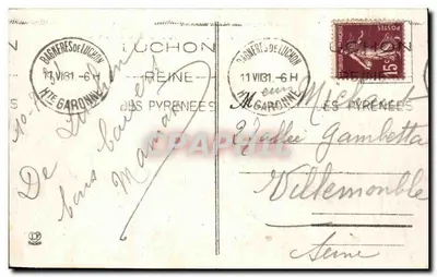 Vallei van Luchon — Uitzicht op de Vallei en de bergen van Verbarque — Fotografie Labonne Frères Toulouse — Achterkant