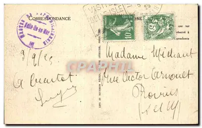Belle-Île-en-Mer — Ponta dos Poulains — Propriedade da Sra. Sarah-Bernhardt — LL — Verso