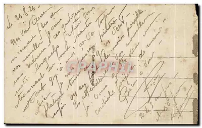 Bilhete postal antigo Camp D'Oberhoffen Cantina e Mess dos Suboficiais Militaria — Verso