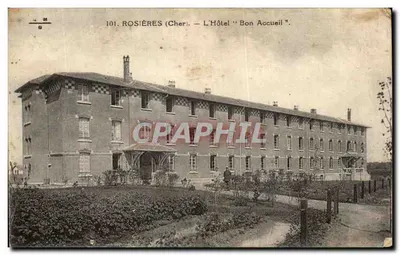 Bilhete postal antigo Hotel Bon Accueil em Rosières