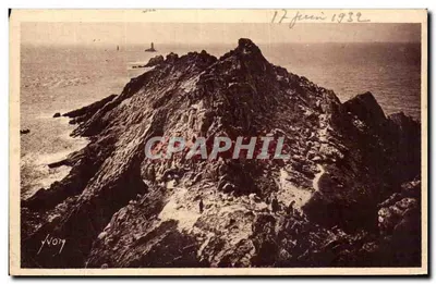 Bilhete postal antigo Cote Sauvage Pointe Du Raz Visão Geral