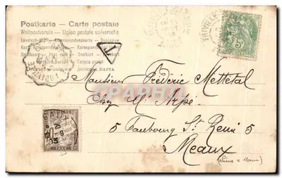 Mulher jovem em vestido com mangas largas — A. Briéutot — Carte postale — Verso