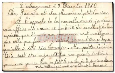 Aveia carregando uma carta — Boa Ano — Editor Bonny Prince, n° 8797 — Verso