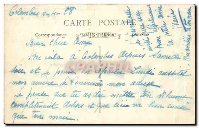 Bilhete postal antigo Colombes O Kiosque e A Praça — Verso