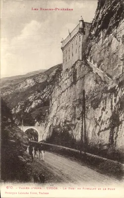 Le Basses-Pyrénées - Vallée d'Aspe - Il Forte di Fortalet e il Ponte - Phototypie Labouche Frères, Toulouse