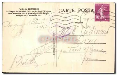 Wagon Marszałka Foch — Las Compiègne — L.H., Paryż — Rewers