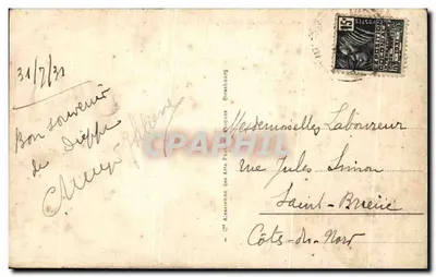 Dieppe - Het Casino en de Boulevard Verdun — Antieke ansichtkaart n°287, uitgegeven door Arts Photographiques — Achterkant