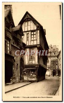 Rouen — Vieilles maisons rue Saint-Romain — Édit. des Nouvelles Galeries — Rouen