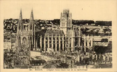 Rouen — L'Église Saint-Ouen vue de la Cathédrale — Édition La Cigogne