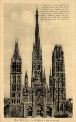Rouen — La Cathédrale — Vue d'ensemble — Édition La Cigogne, Rouen