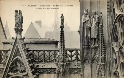Rouen — Cathédrale — Portail des Libraires — Statue du Roi Salomon